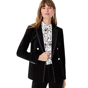 Ann Taylor Tailored Double Breasted Blazer in Velvet ⚫️ Size 14
